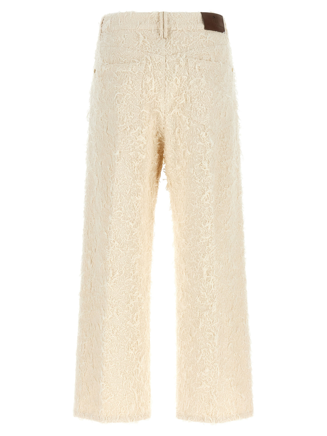 Beige Cotton Casual Pants