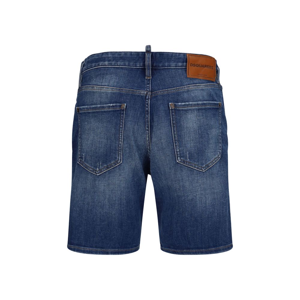 Blue Cotton Bermuda Shorts