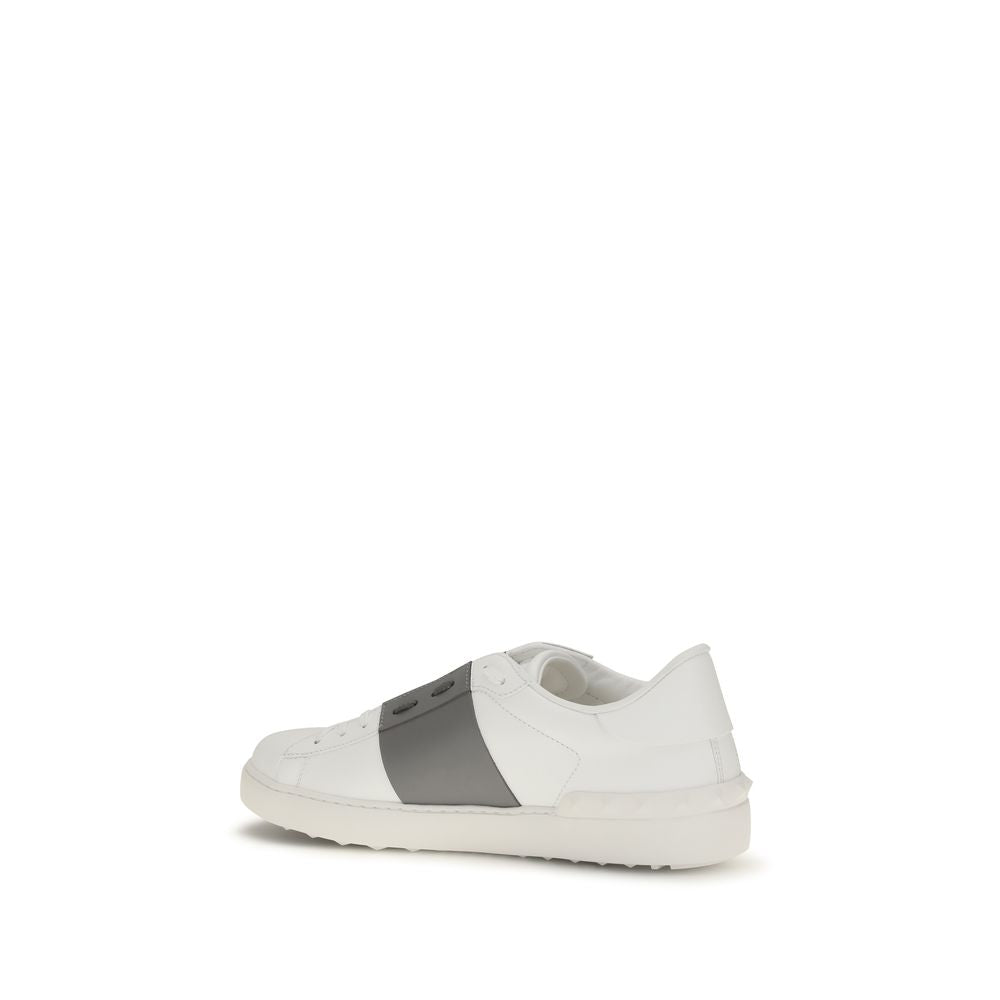 Silver Calf Leather Bos Taurus Low Top Sneakers