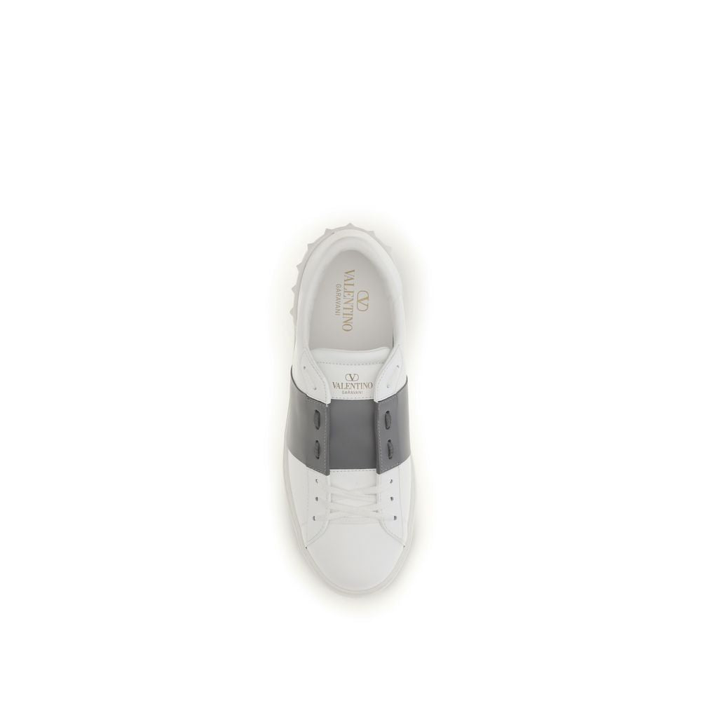 Silver Calf Leather Bos Taurus Low Top Sneakers