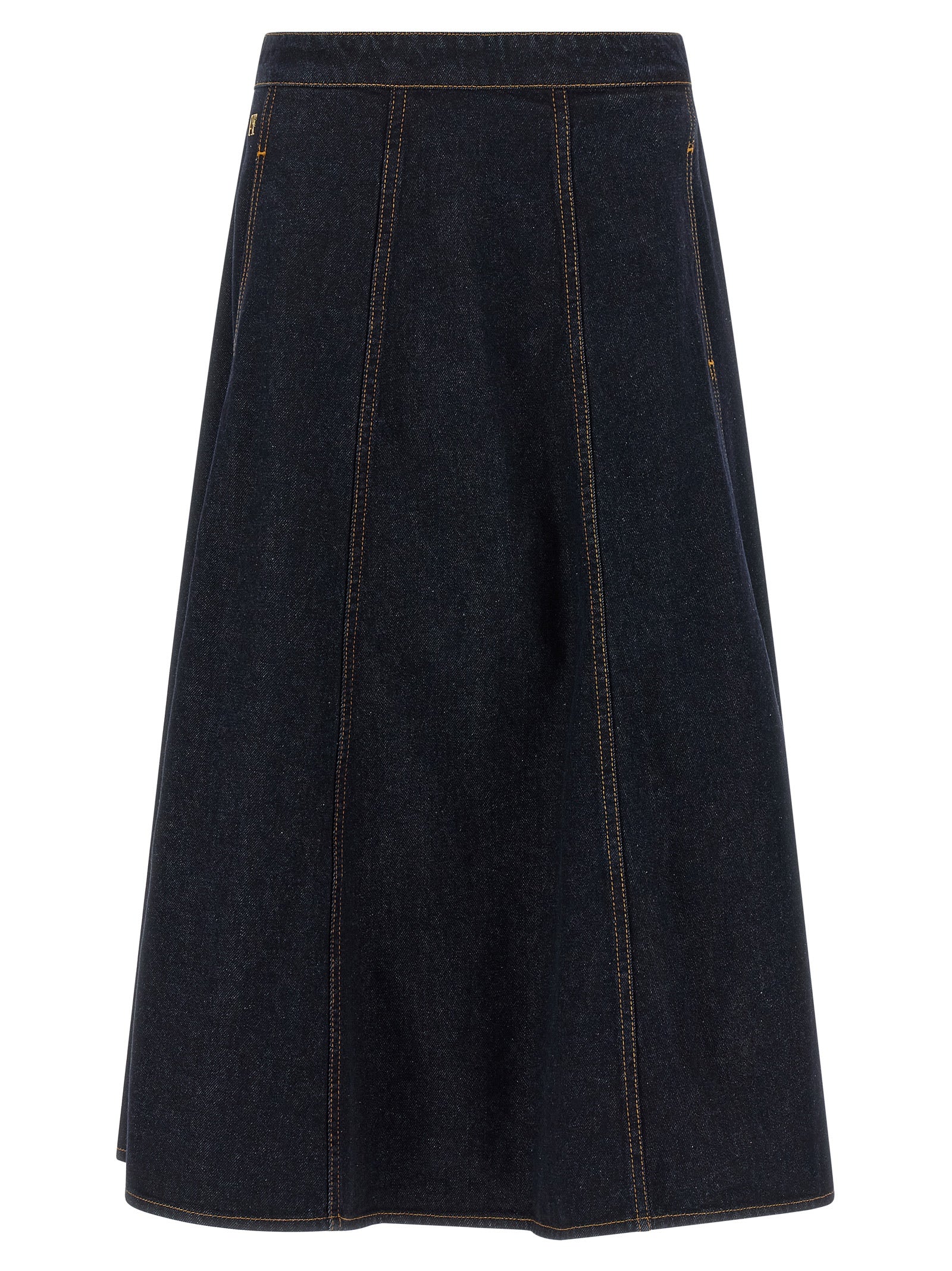 Blue Cotton Mini Skirt