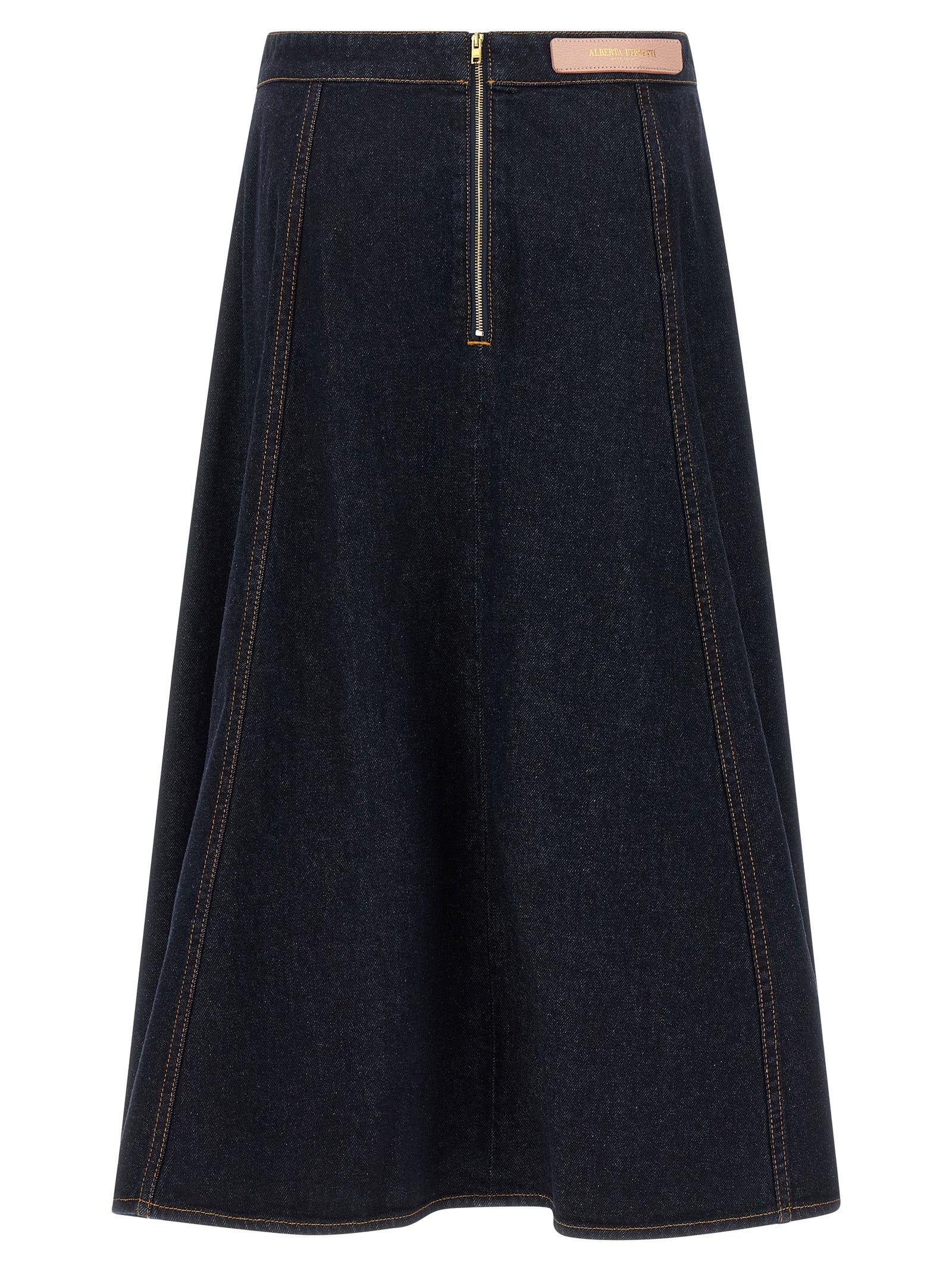 Blue Cotton Mini Skirt