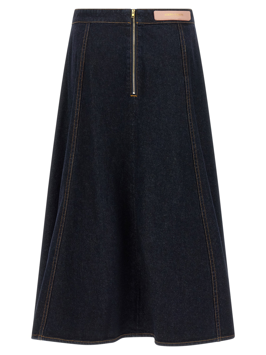 Blue Cotton Mini Skirt