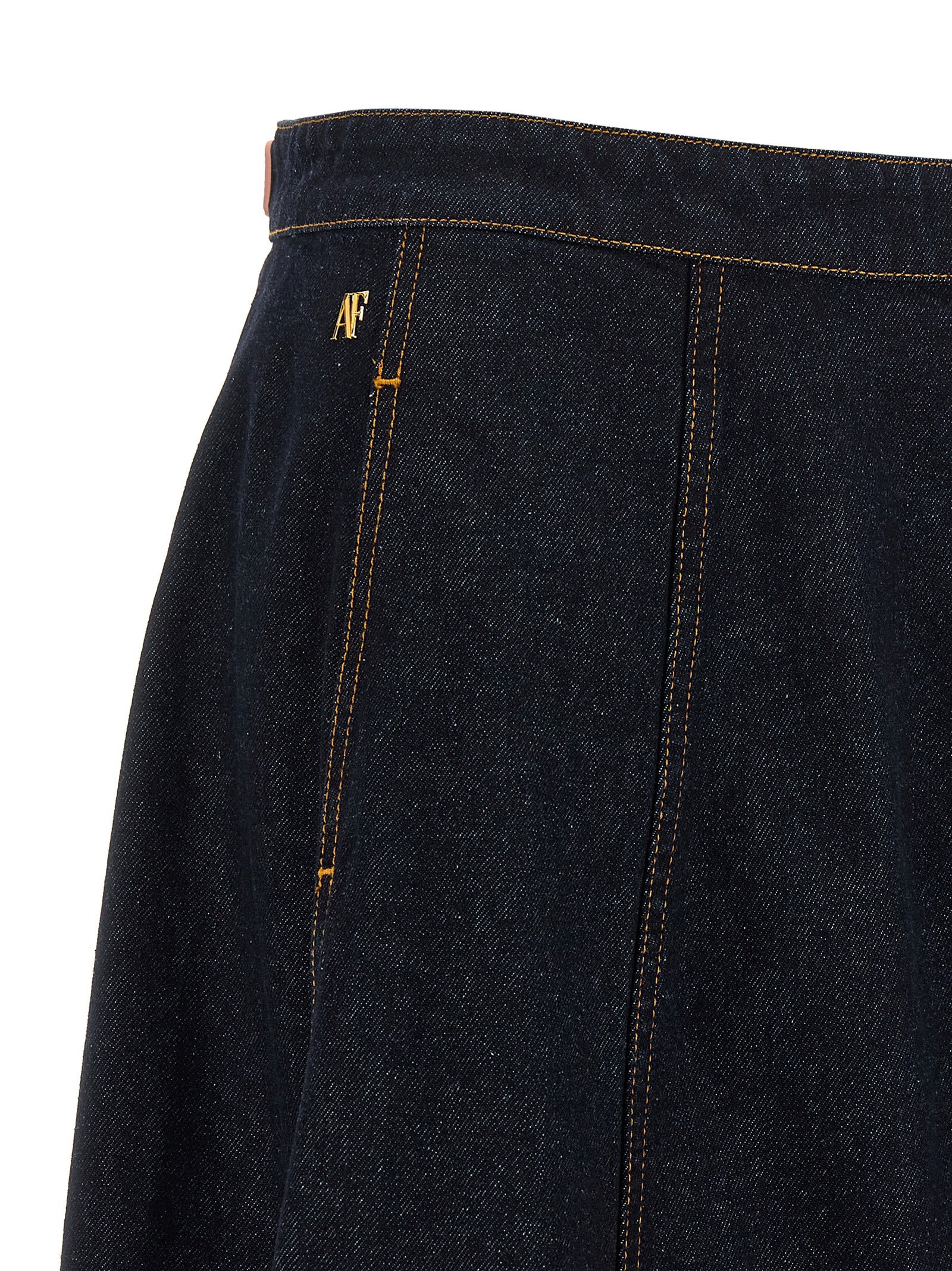 Blue Cotton Mini Skirt