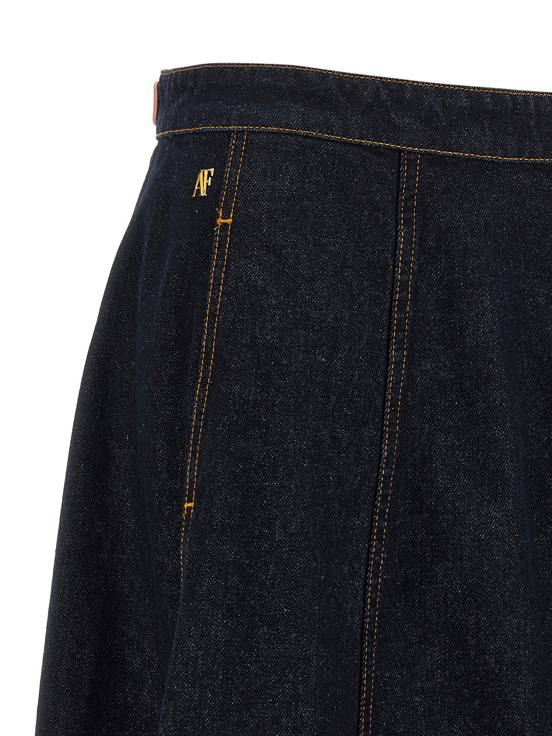 Blue Cotton Mini Skirt