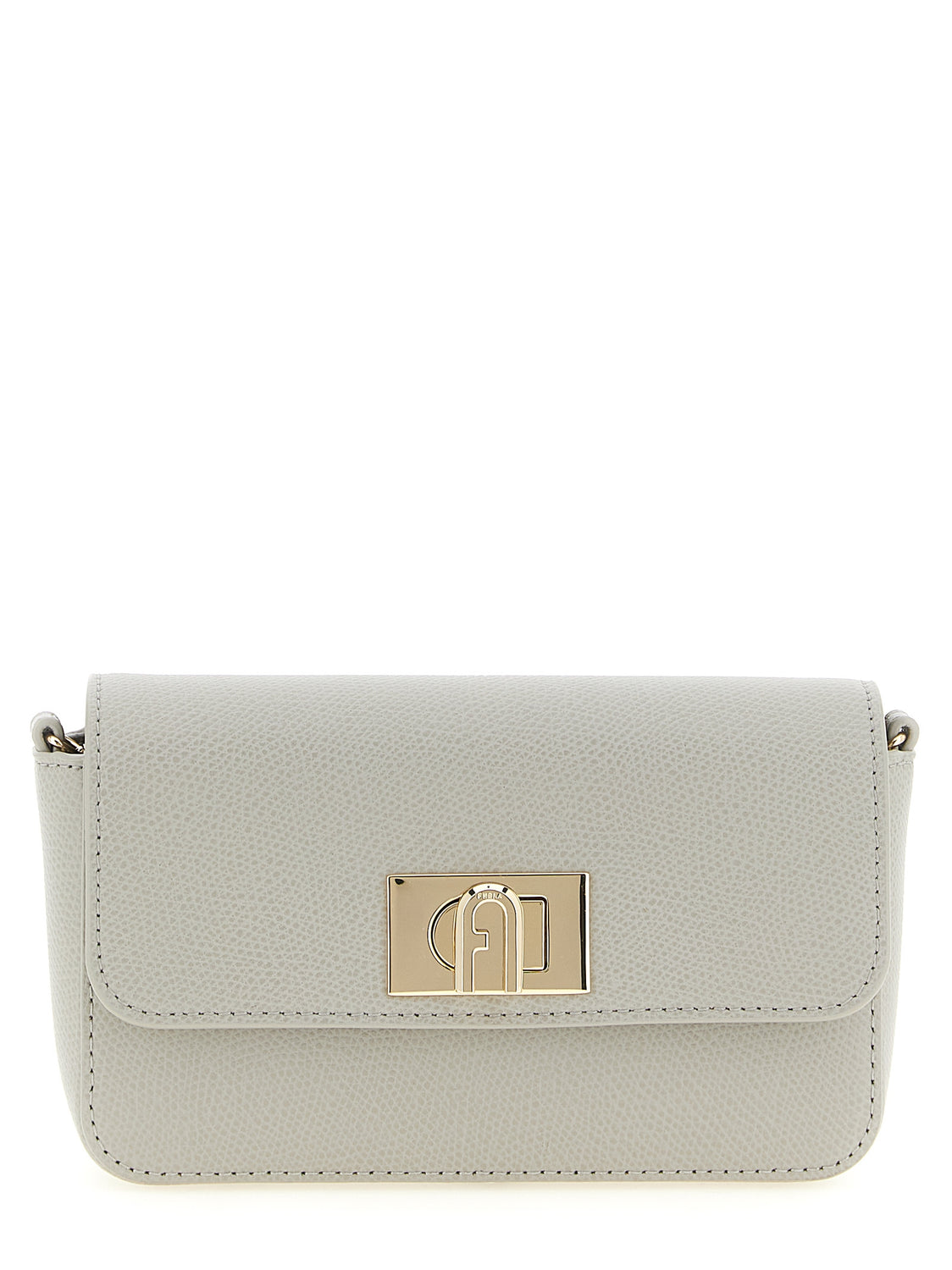 Gray Calfskin Crossbody Bag