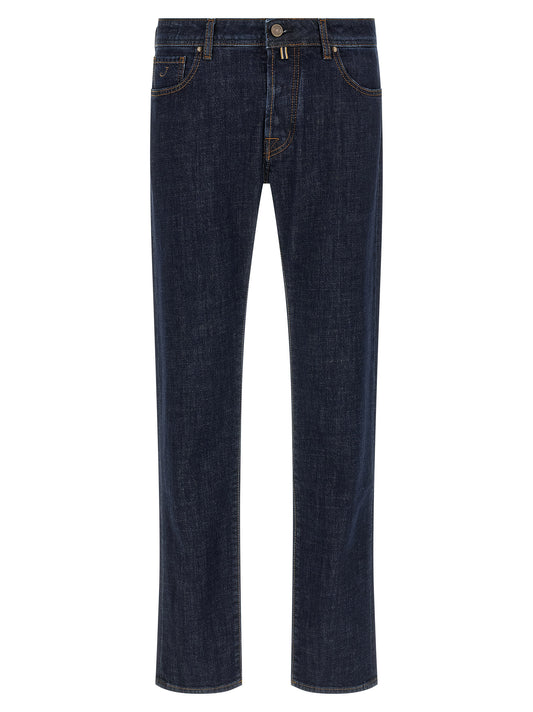 Blue Cotton Slim Fit Jeans