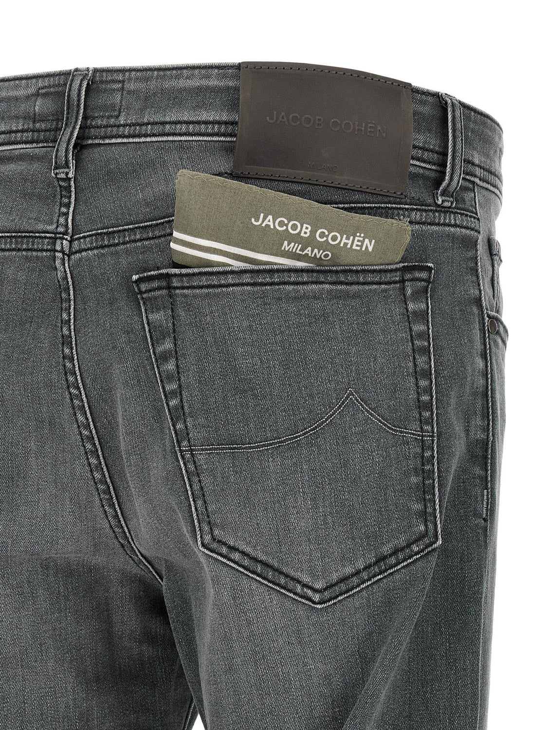 Gray Cotton Slim Fit Jeans