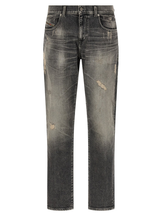Gray Cotton Skinny Jeans