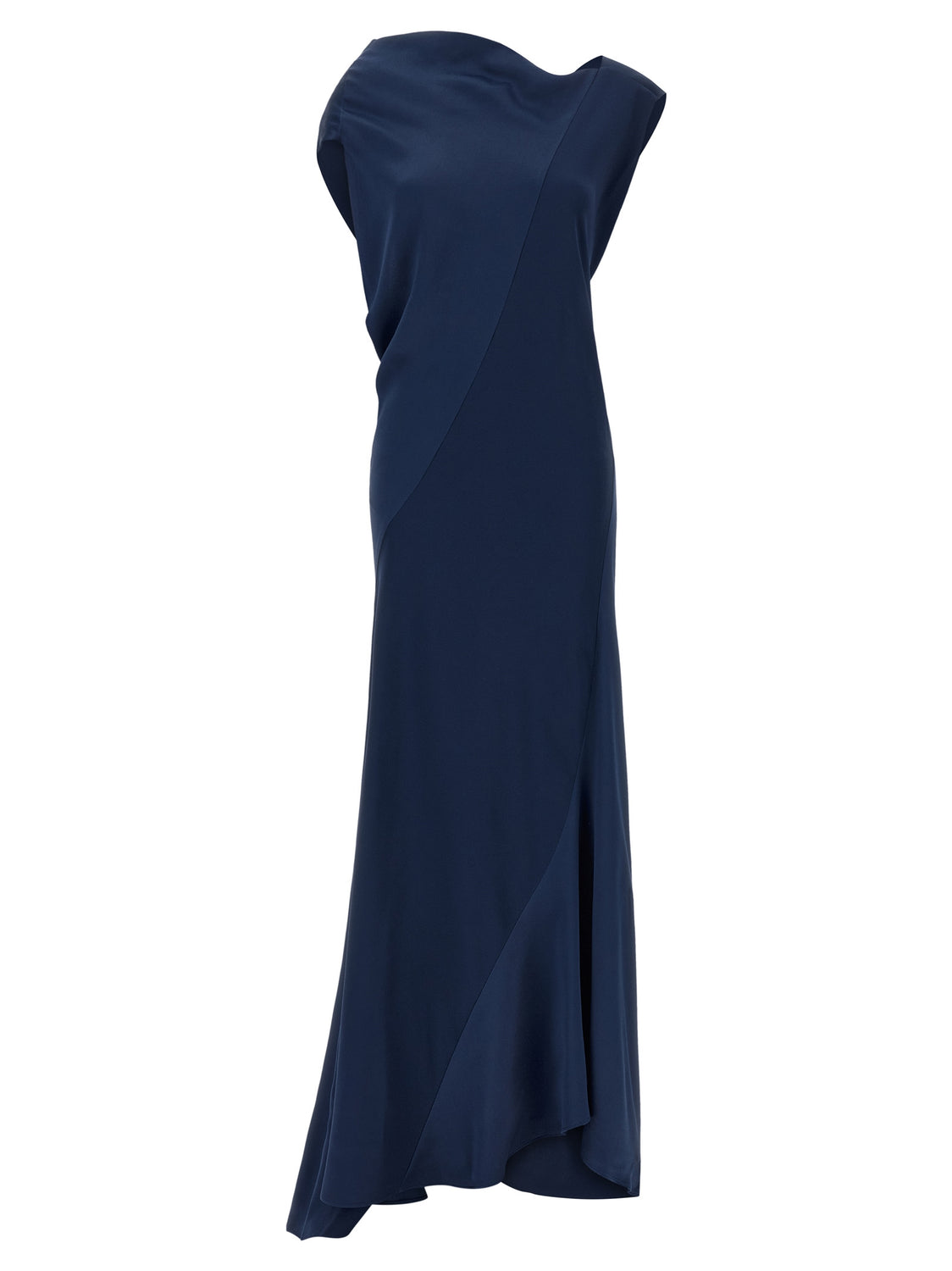 Blue Viscose Long Dress