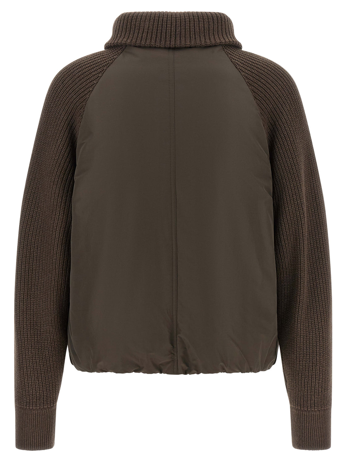 Brown Cotton Full-Length Jacket