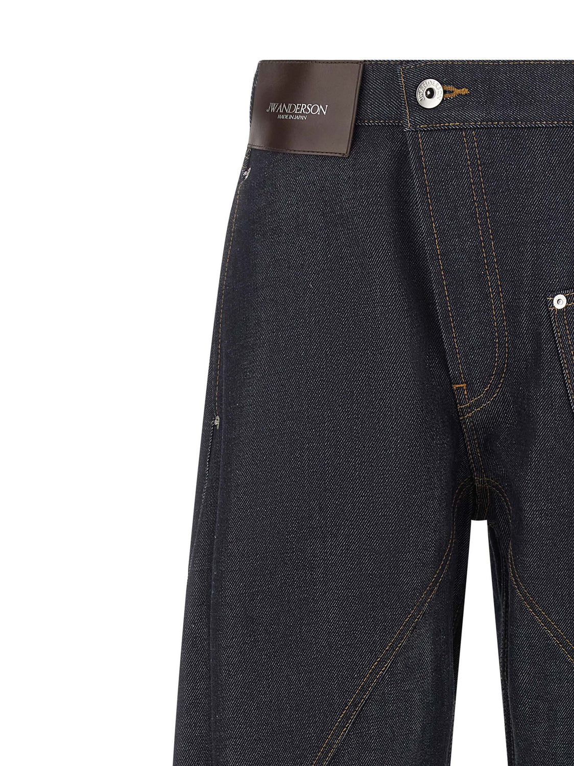 Blue Cotton Straight-Leg Jeans