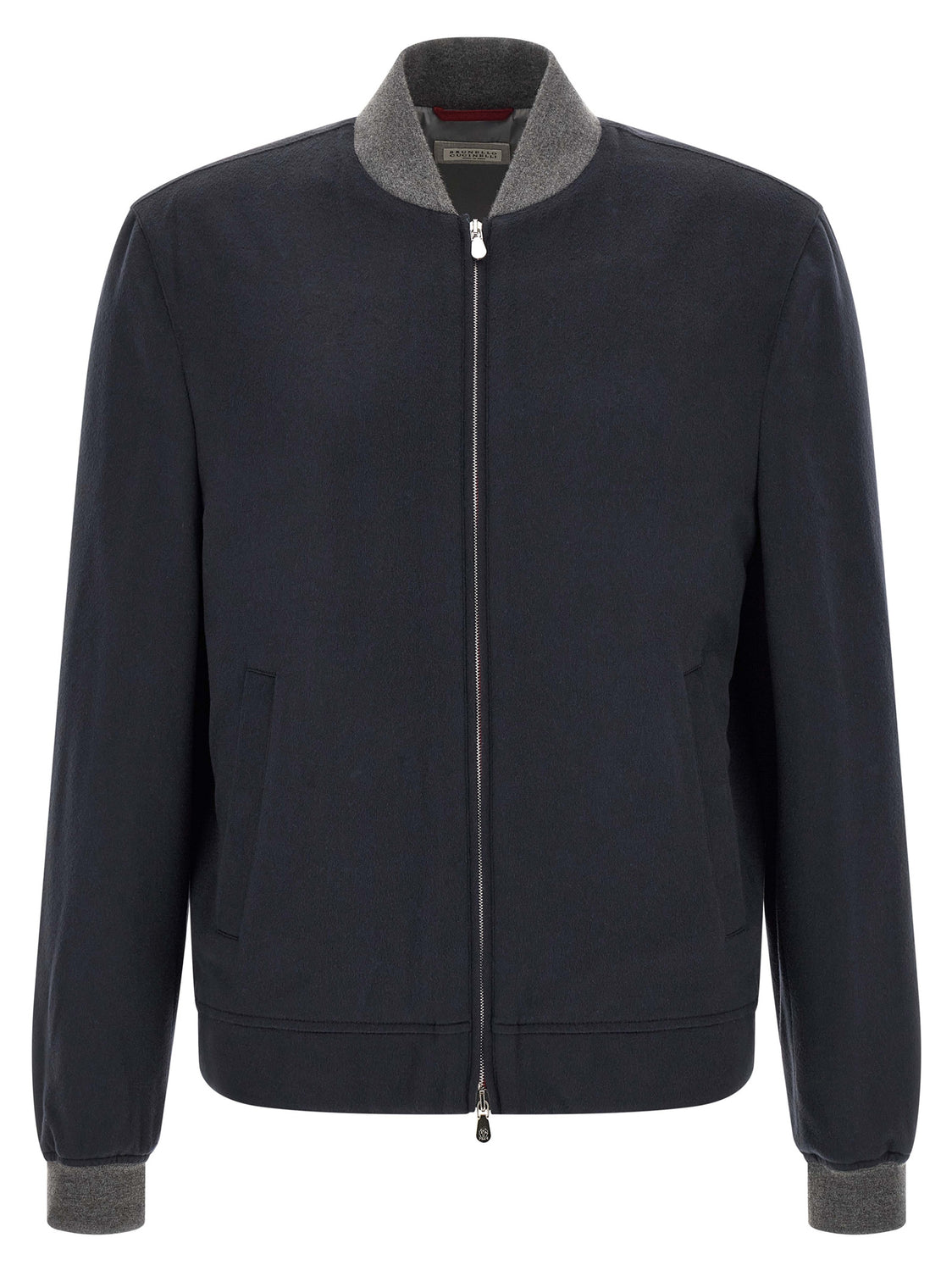 Blue Cashmere Bomber