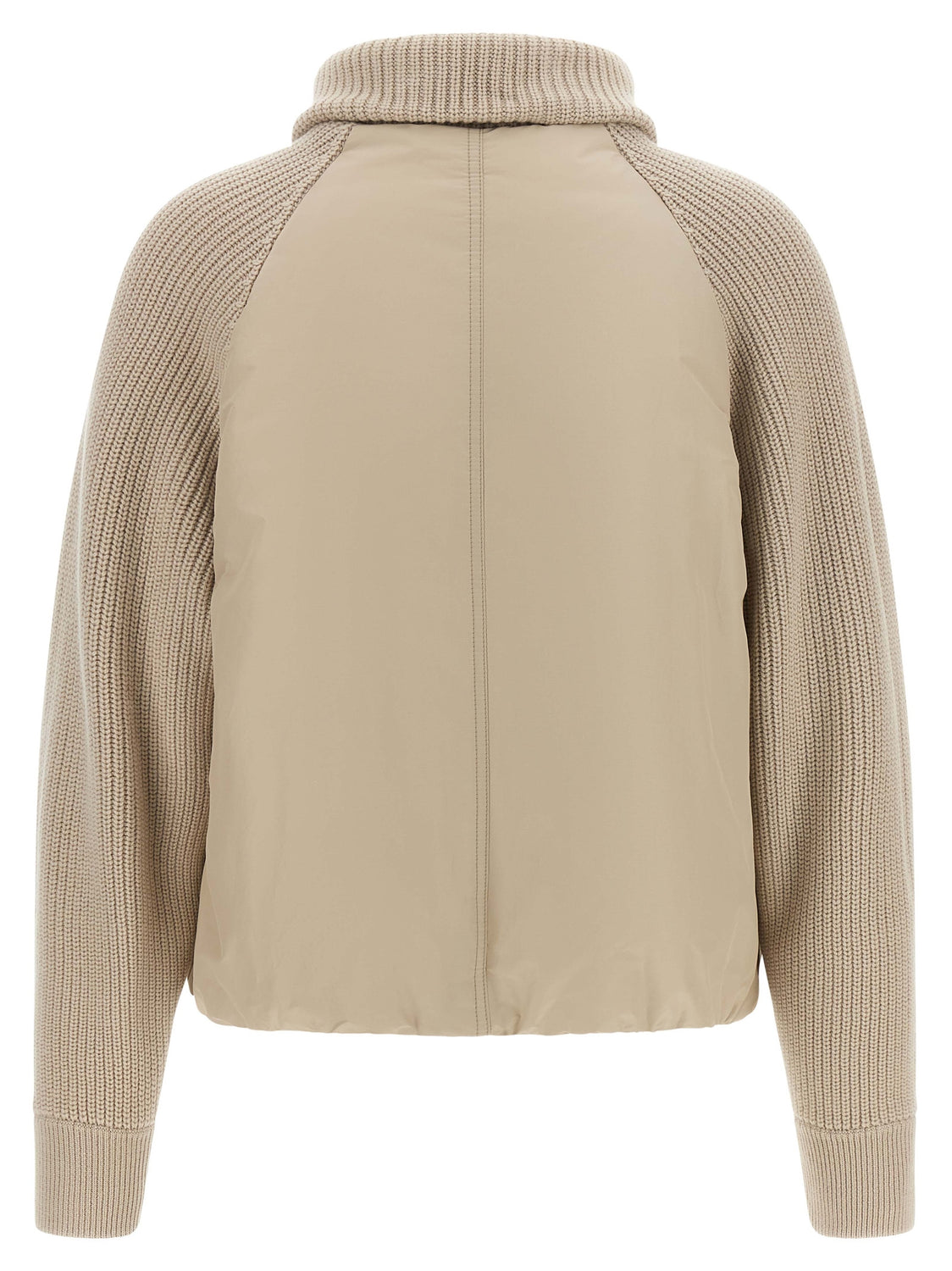 Beige Cotton Full-Length Jacket