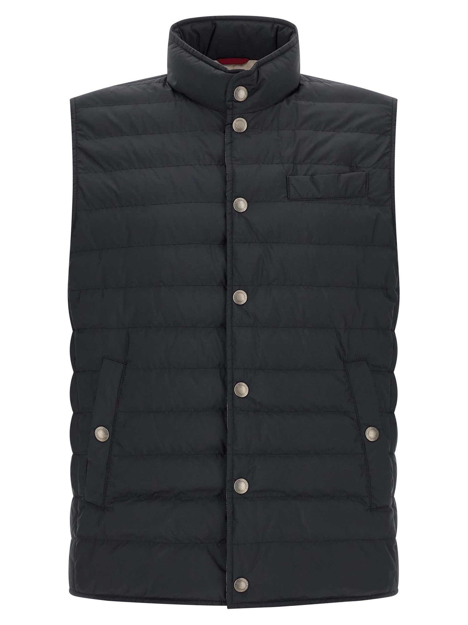 Blue Polyester Sleeveless Jacket