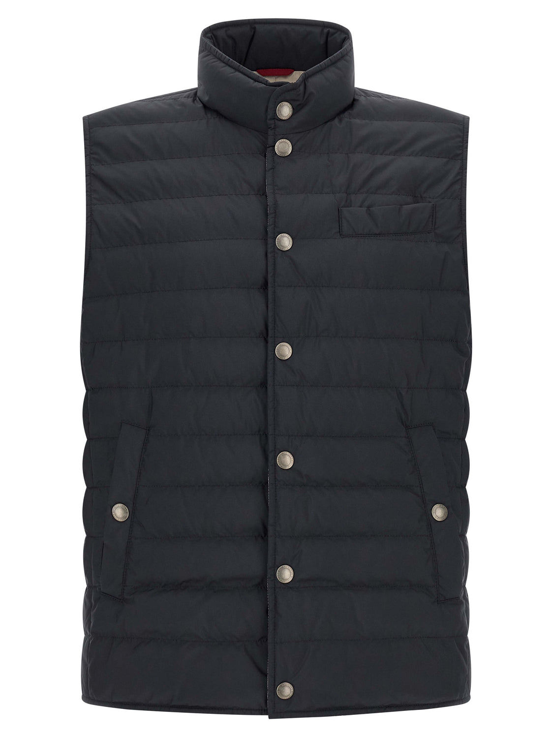 Blue Polyester Sleeveless Jacket