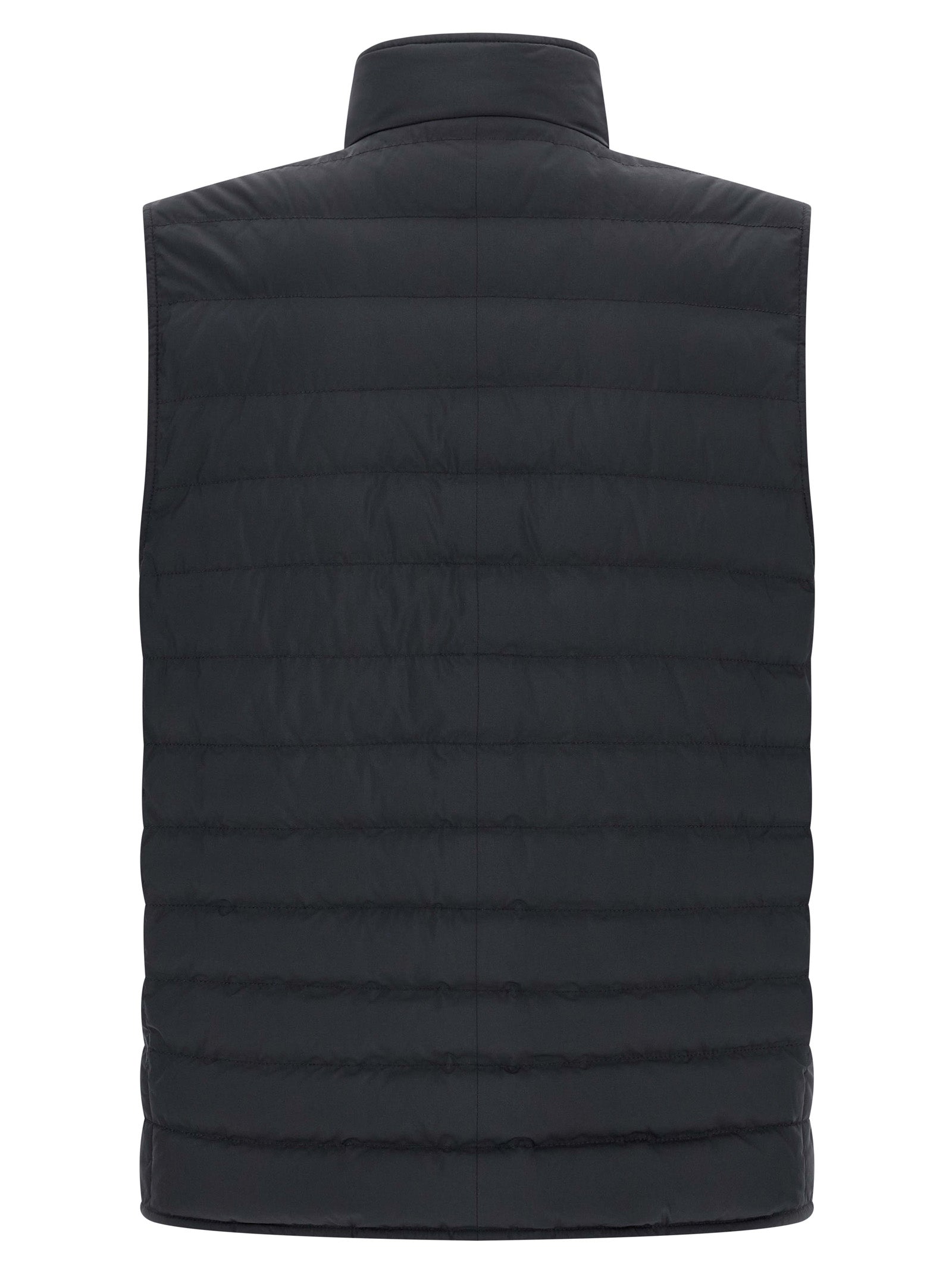 Blue Polyester Sleeveless Jacket