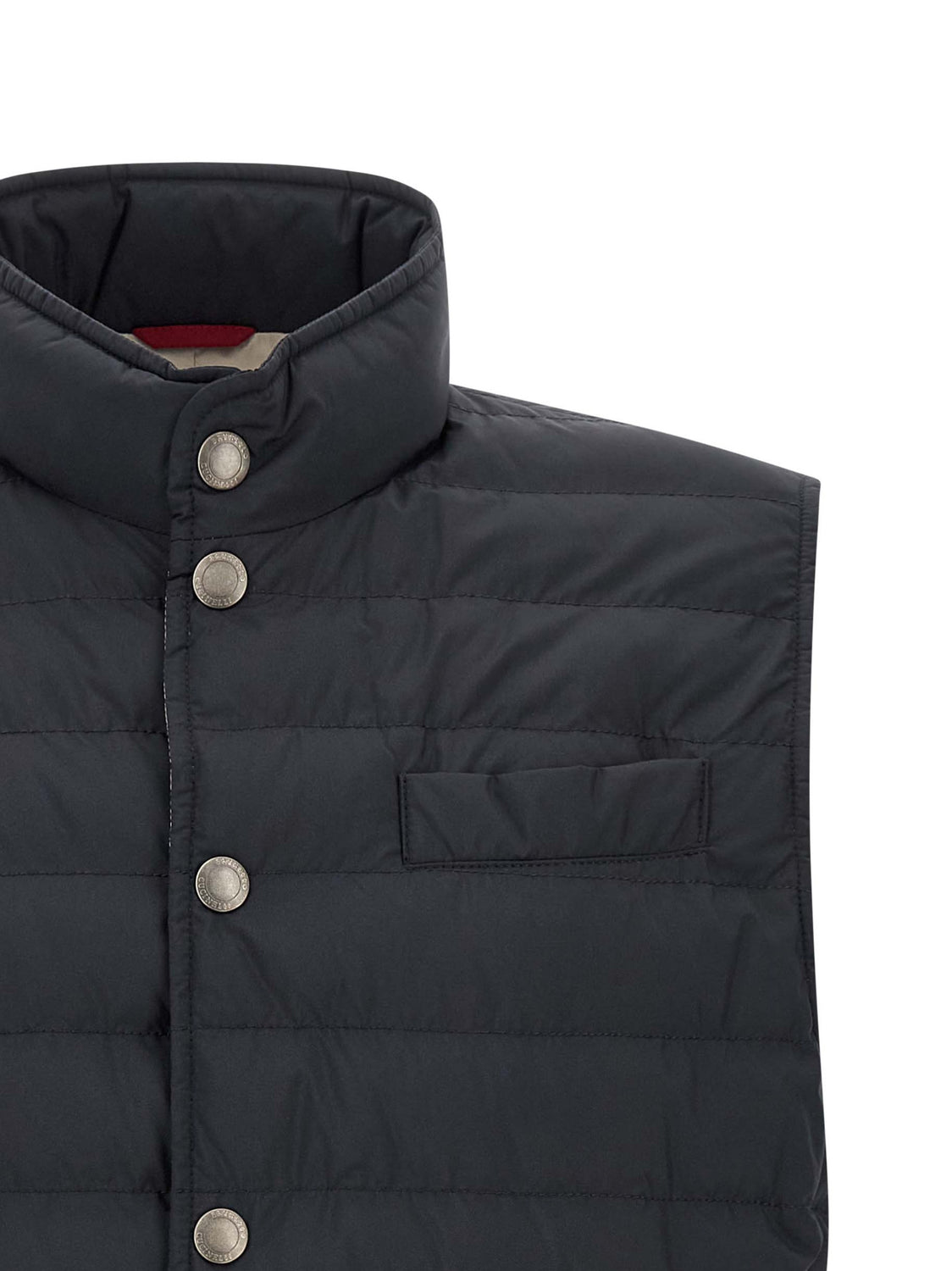 Blue Polyester Sleeveless Jacket