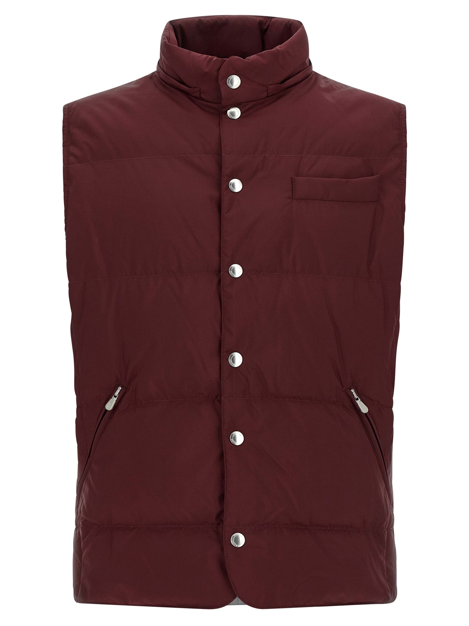 Bordeaux Polyester Sleeveless Jacket