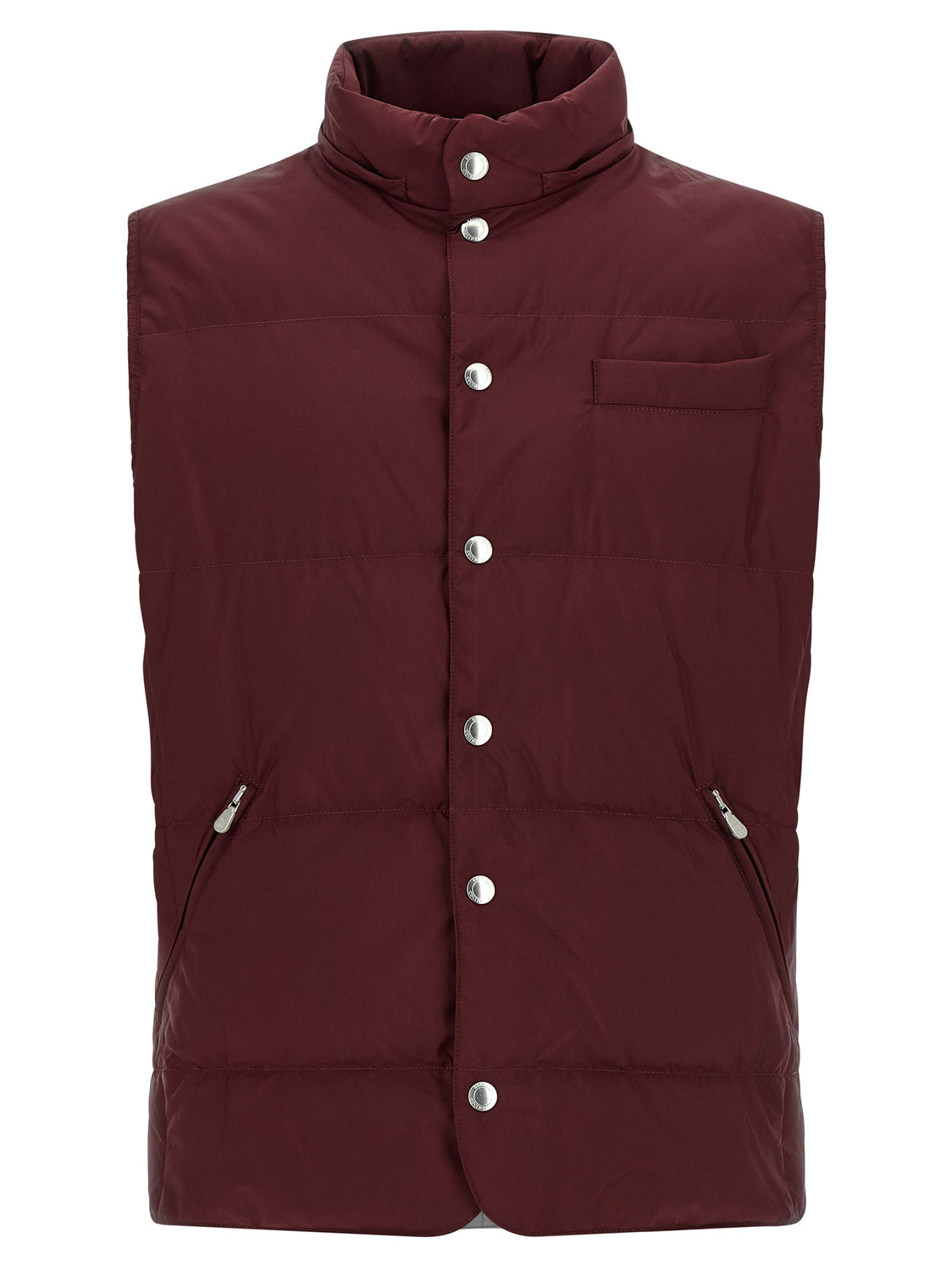 Bordeaux Polyester Sleeveless Jacket