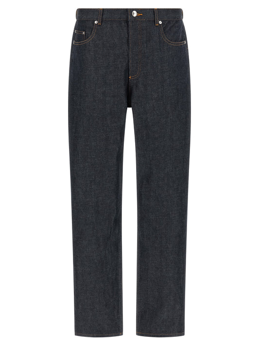 Blue Cotton Relaxed Fit Jeans