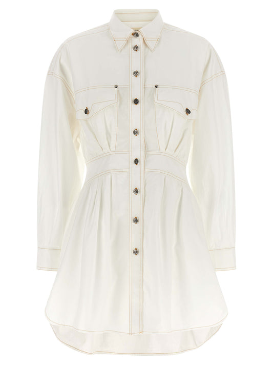 White Cotton Short Dress