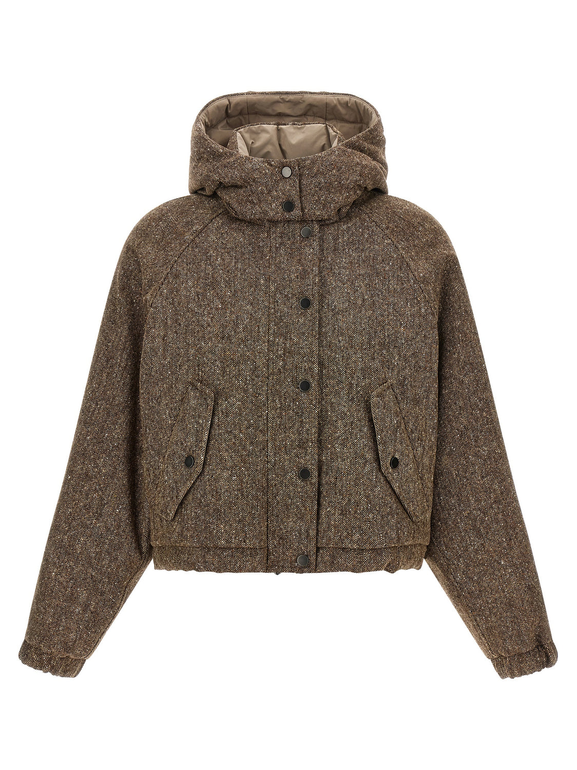 Brown Virgin Wool Full-Length Jacket