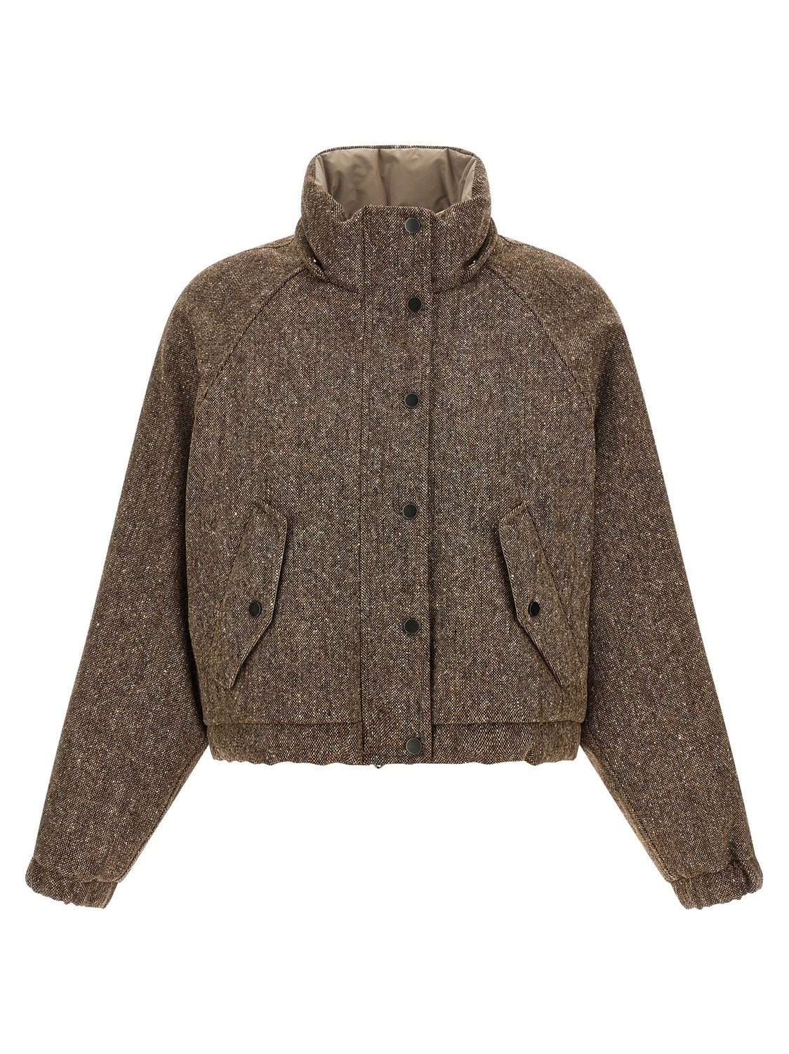 Brown Virgin Wool Full-Length Jacket