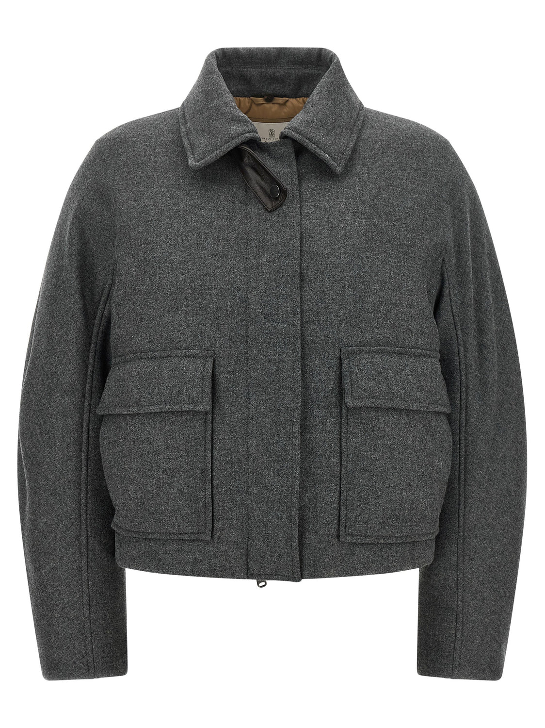 Gray Virgin Wool Full-Length Jacket