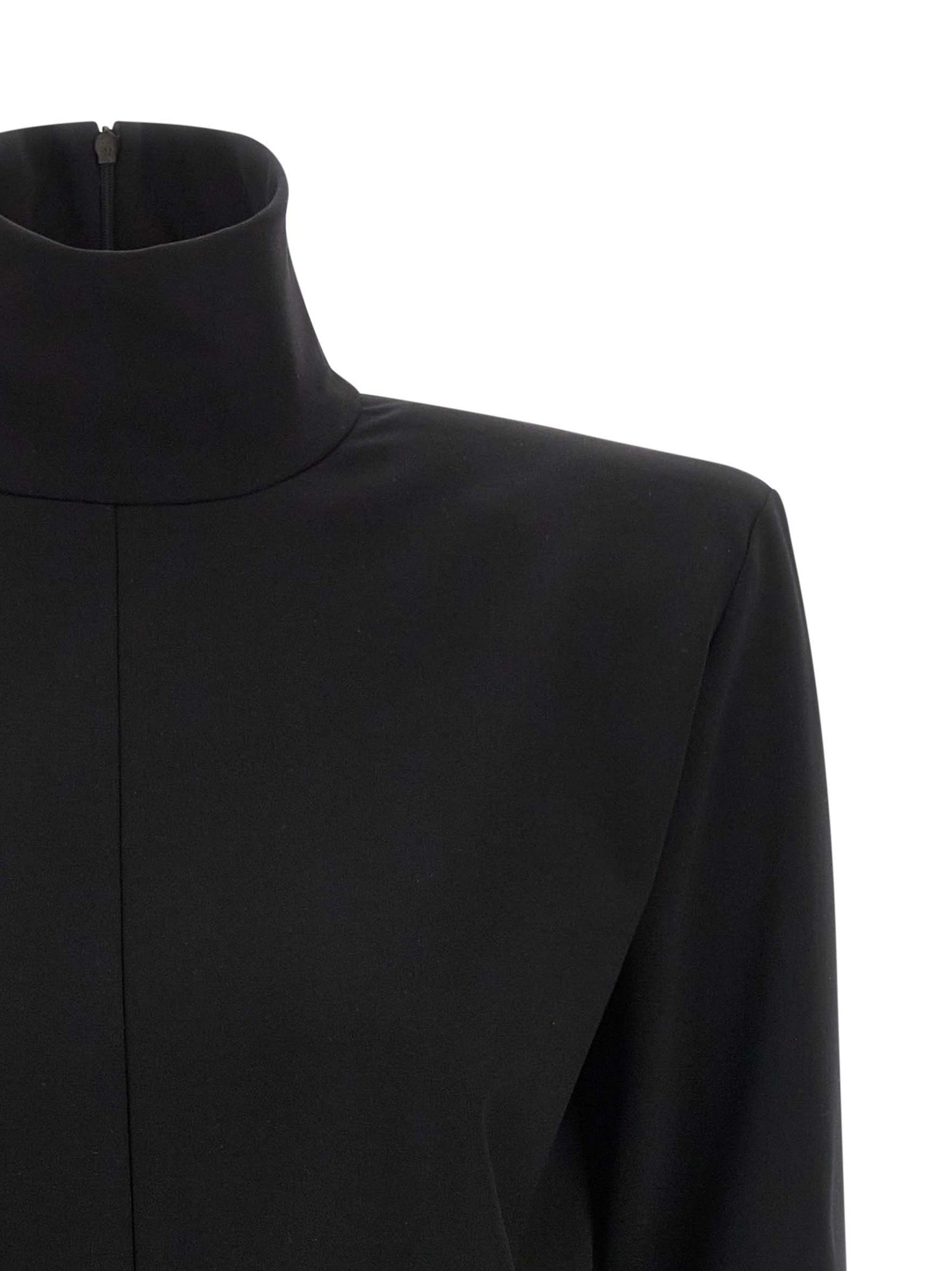 Black Viscose Short Dress