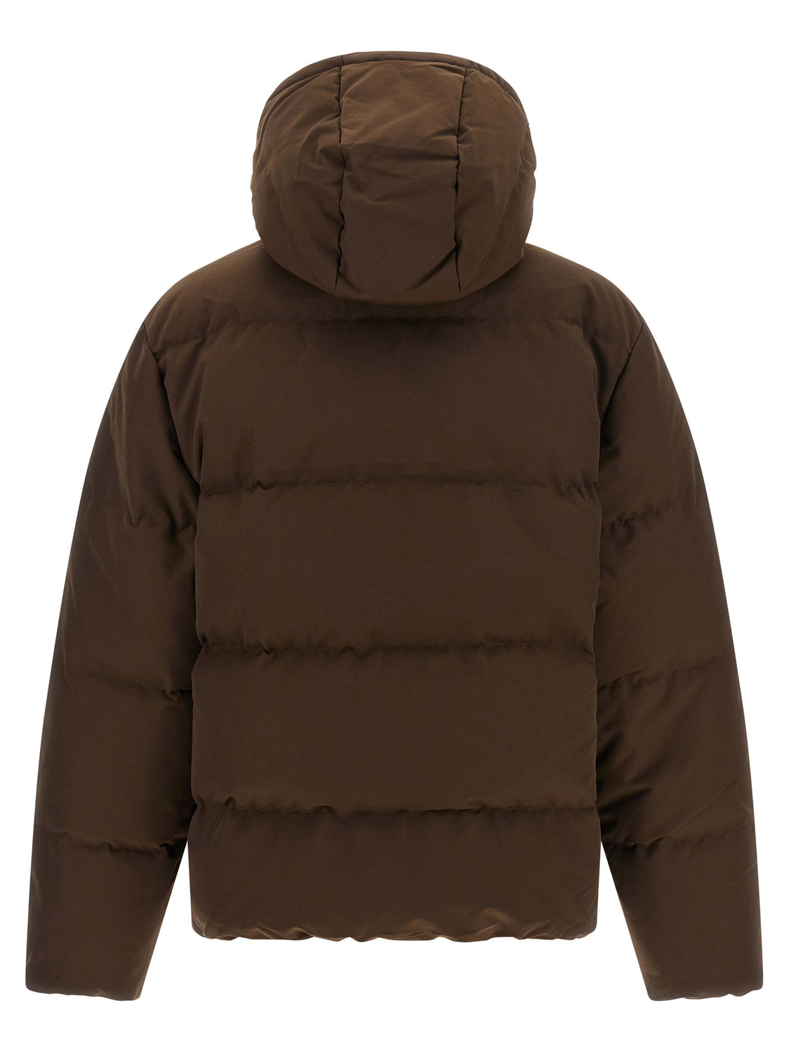 Brown Polyester Full-Length Jacket