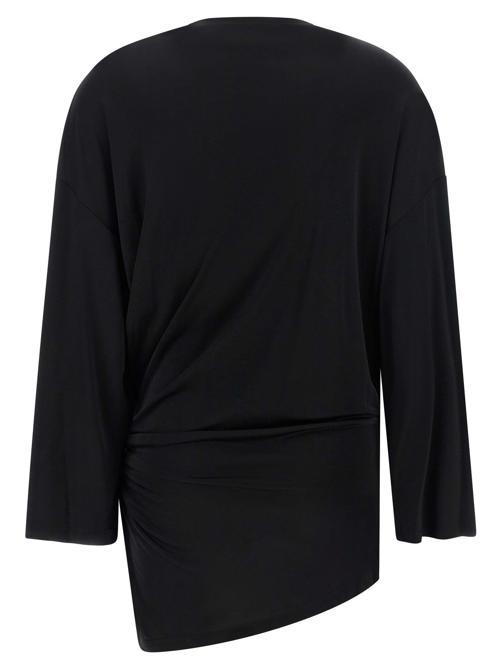 Black Viscose Short Dress