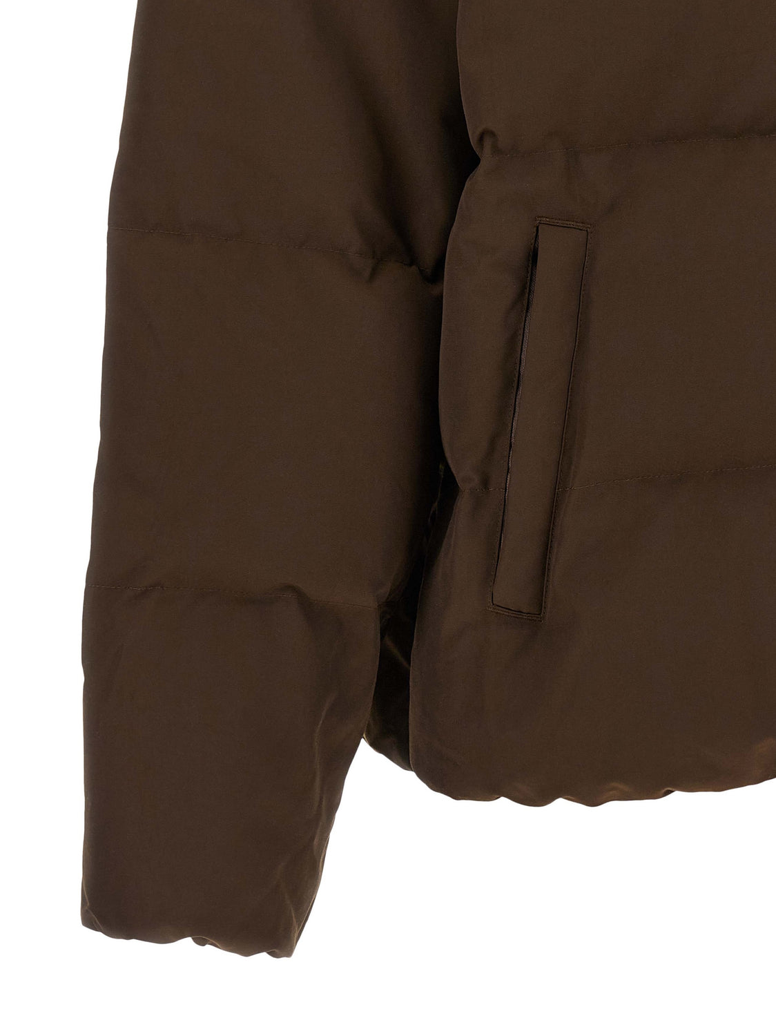 Brown Polyester Full-Length Jacket