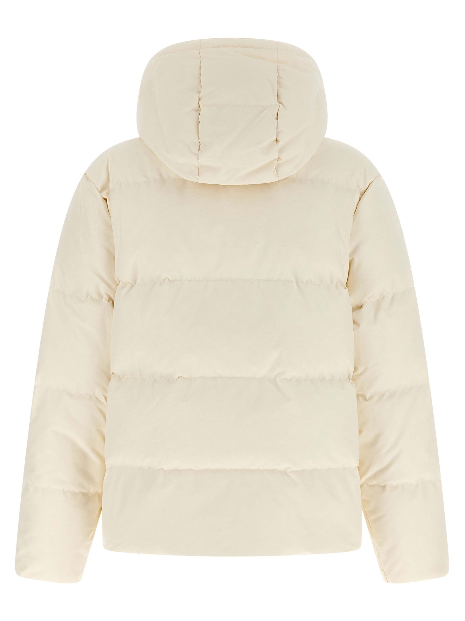 White Polyester Full-Length Jacket