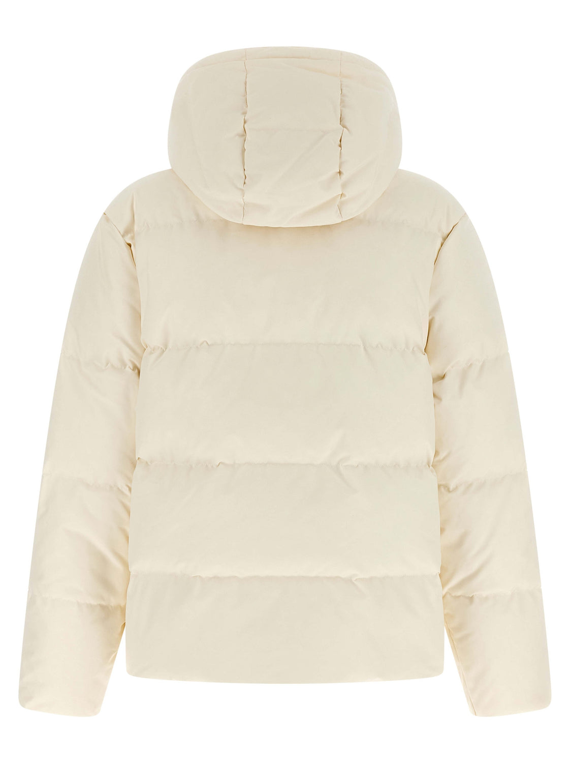White Polyester Full-Length Jacket