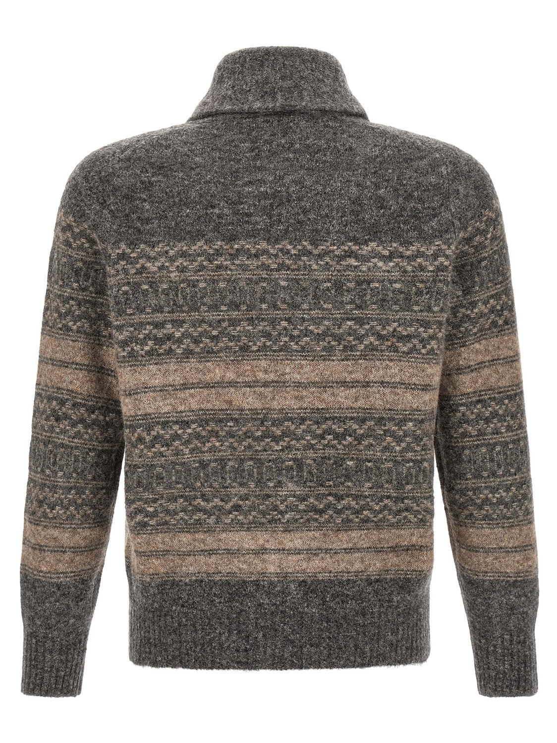 Gray Alpaca Leather Cardigan