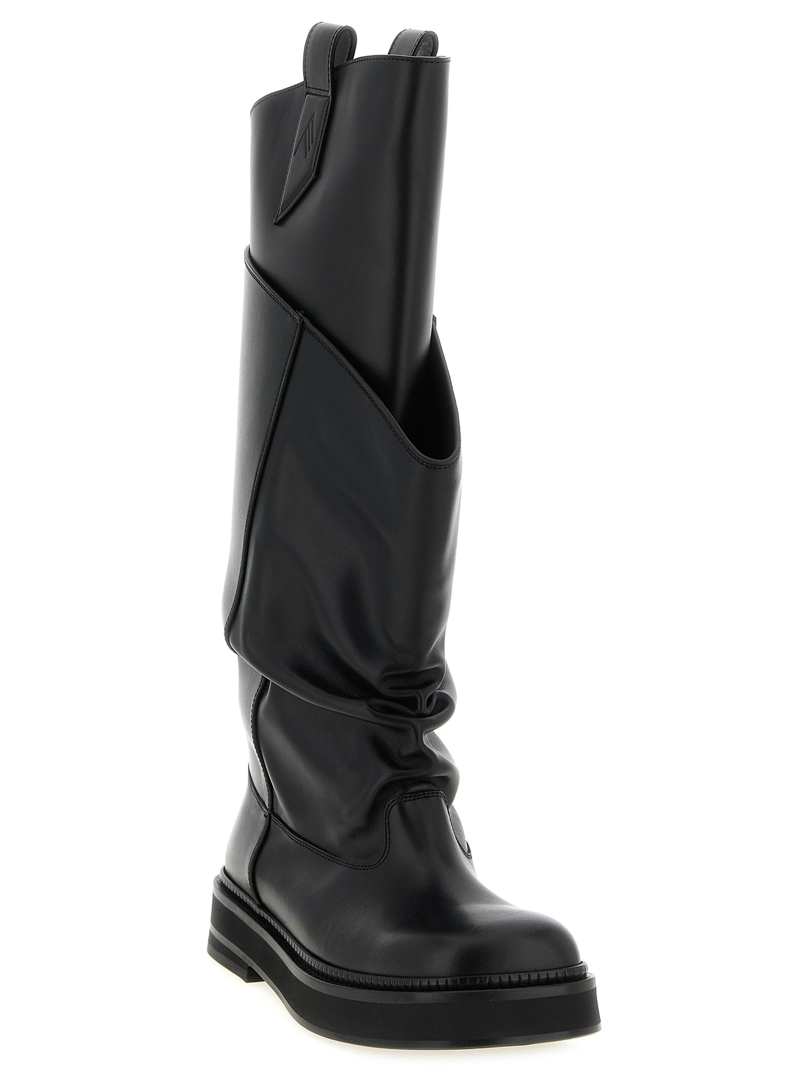 Black Calfskin Over The Knee
