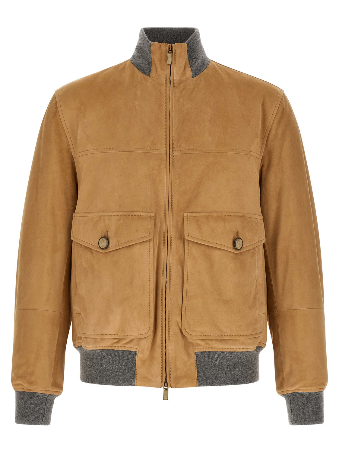 Beige Lamb Leather Leather Jacket