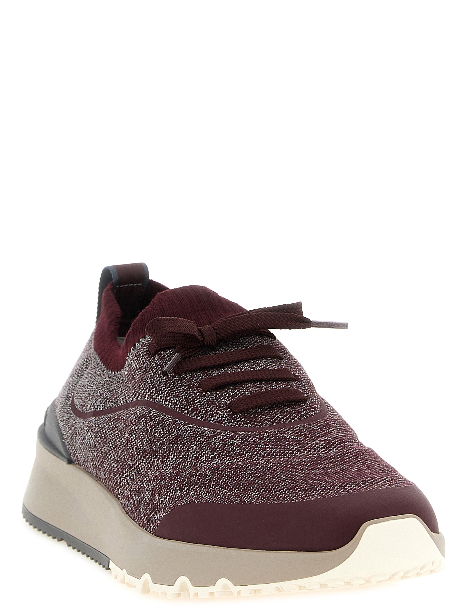 Bordeaux Cotton Athletic Sneakers