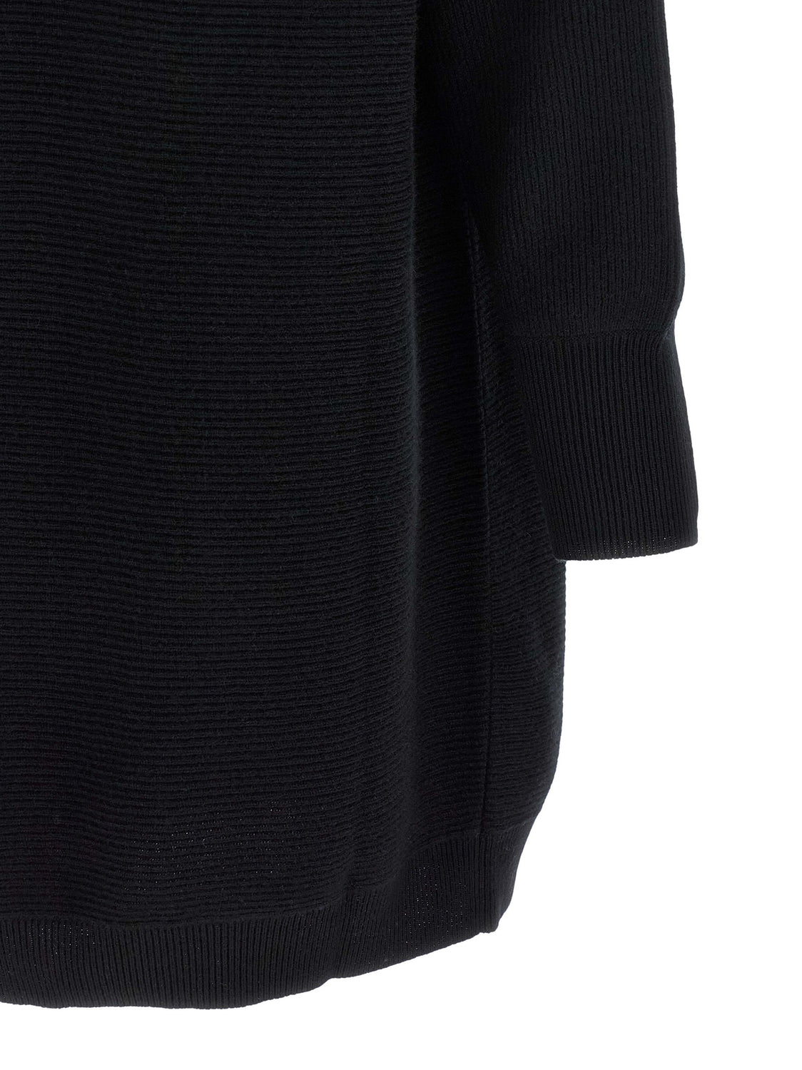 Black Virgin Wool Short Dress