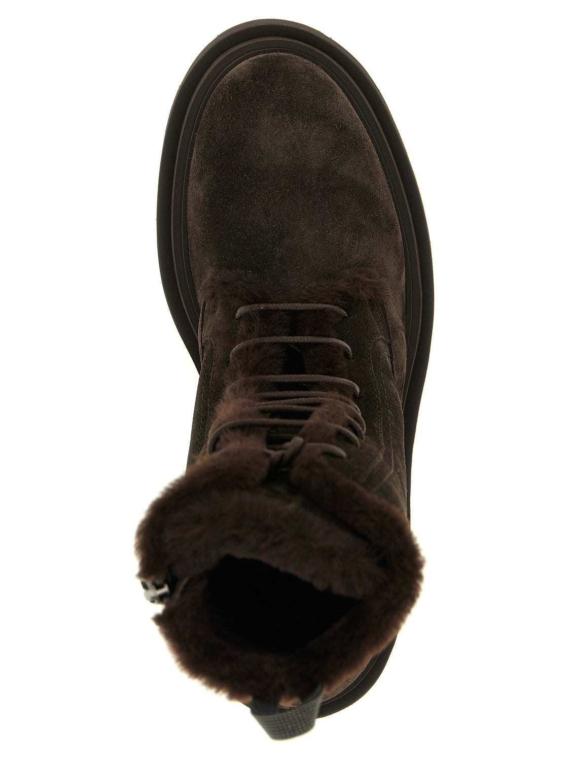 Brown Calfskin Lace-Up Boots