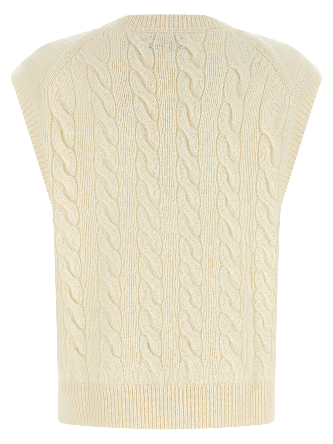 White Wool Sleeveless Jacket