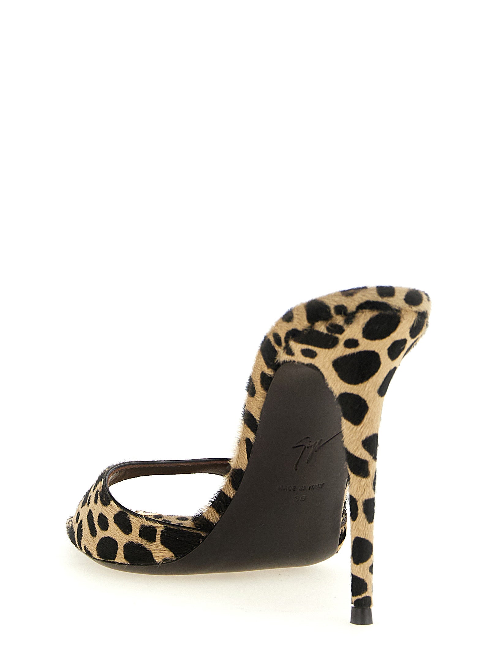 Multicolor Calfskin Stiletto Heel Sandals