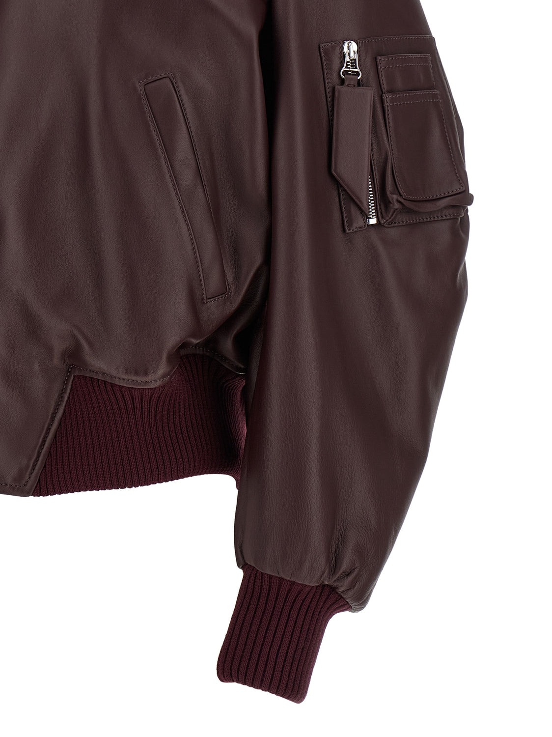 Bordeaux Lamb Leather Leather Jacket