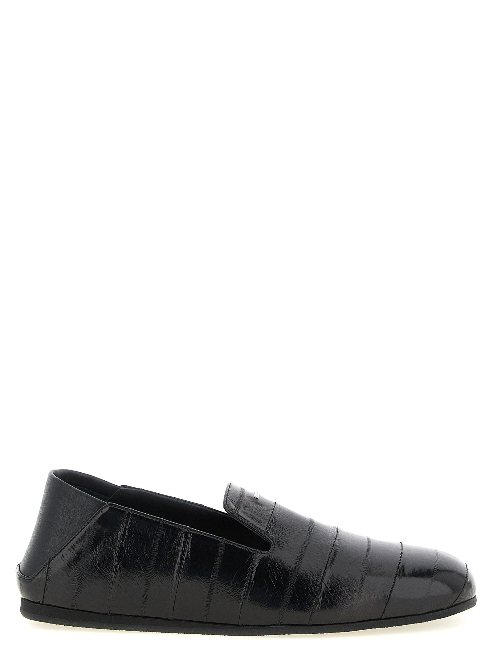 Black Leather Slip-On Loafers