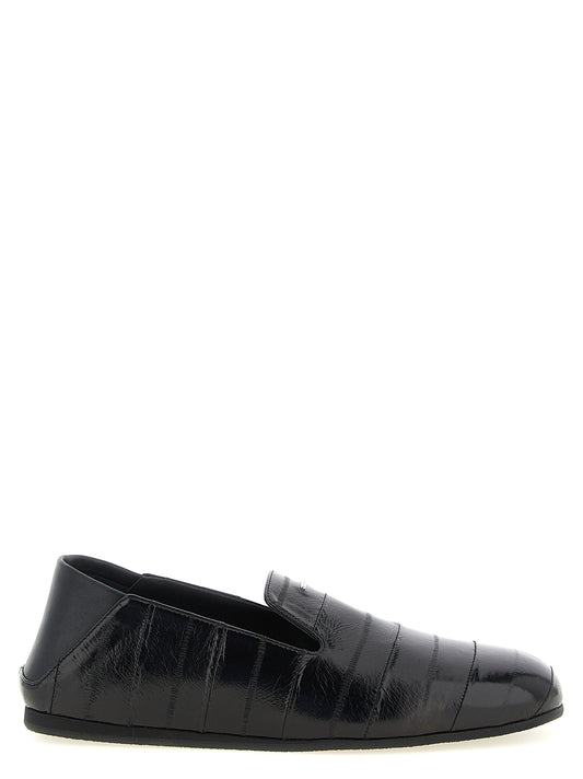 Black Leather Slip-On Loafers