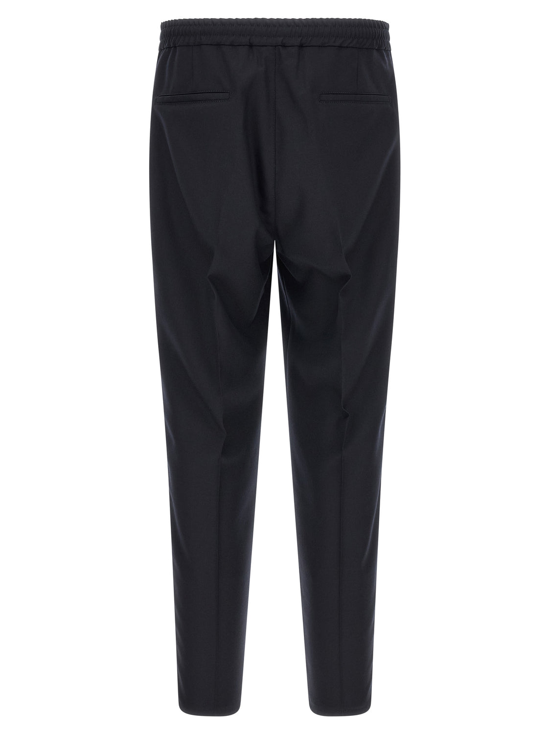 Blue Virgin Wool Casual Pants