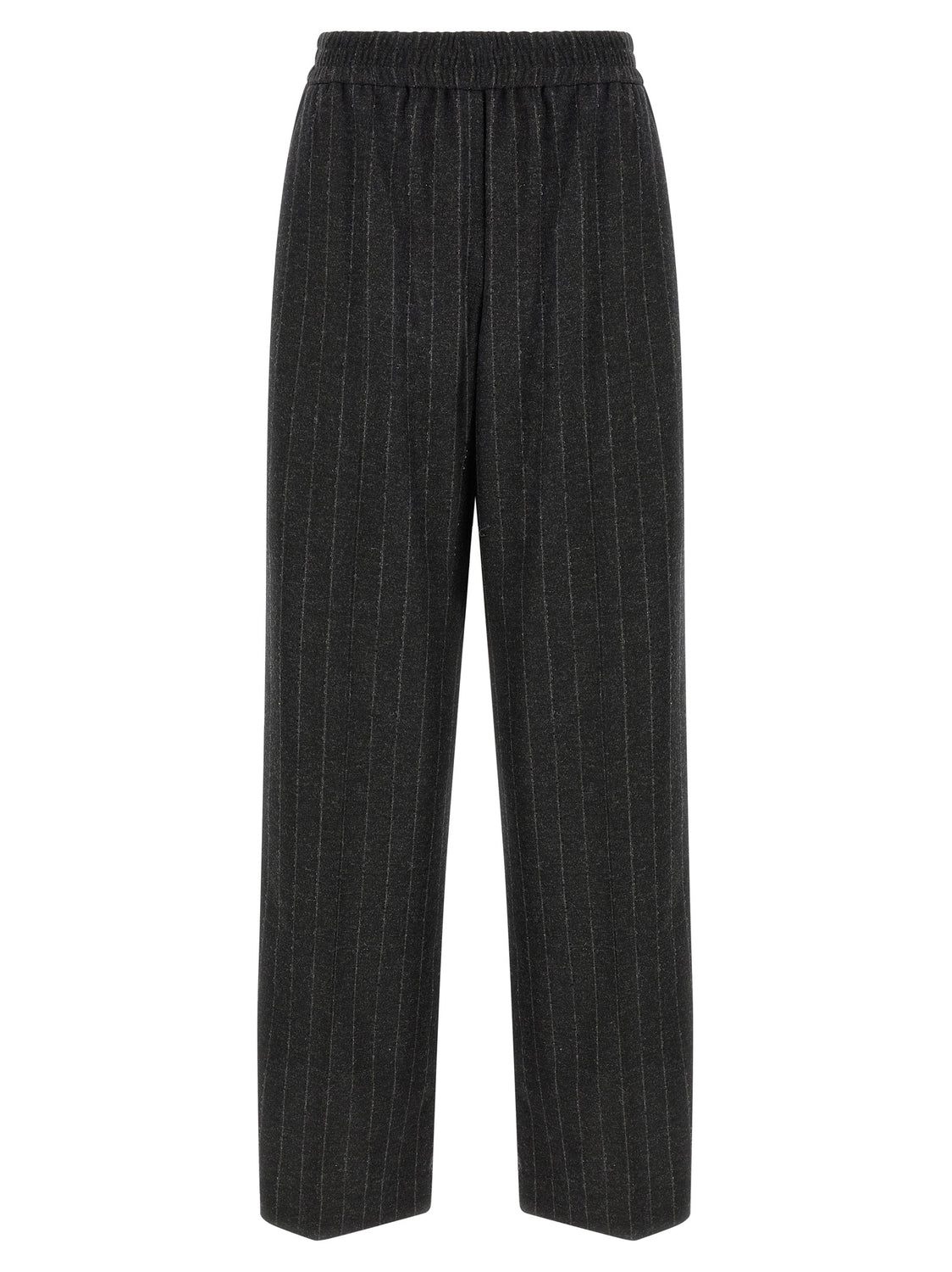 Gray Virgin Wool Casual Pants