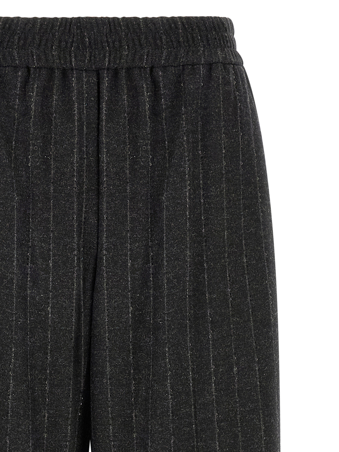 Gray Virgin Wool Casual Pants