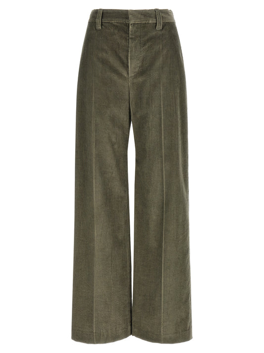 Bicolor Cotton Flared Pants